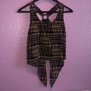Tan/black beautiful pattern tank top